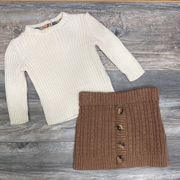 12M EUC Sweater and Sweater Skirt Set - Picture 1 of 8